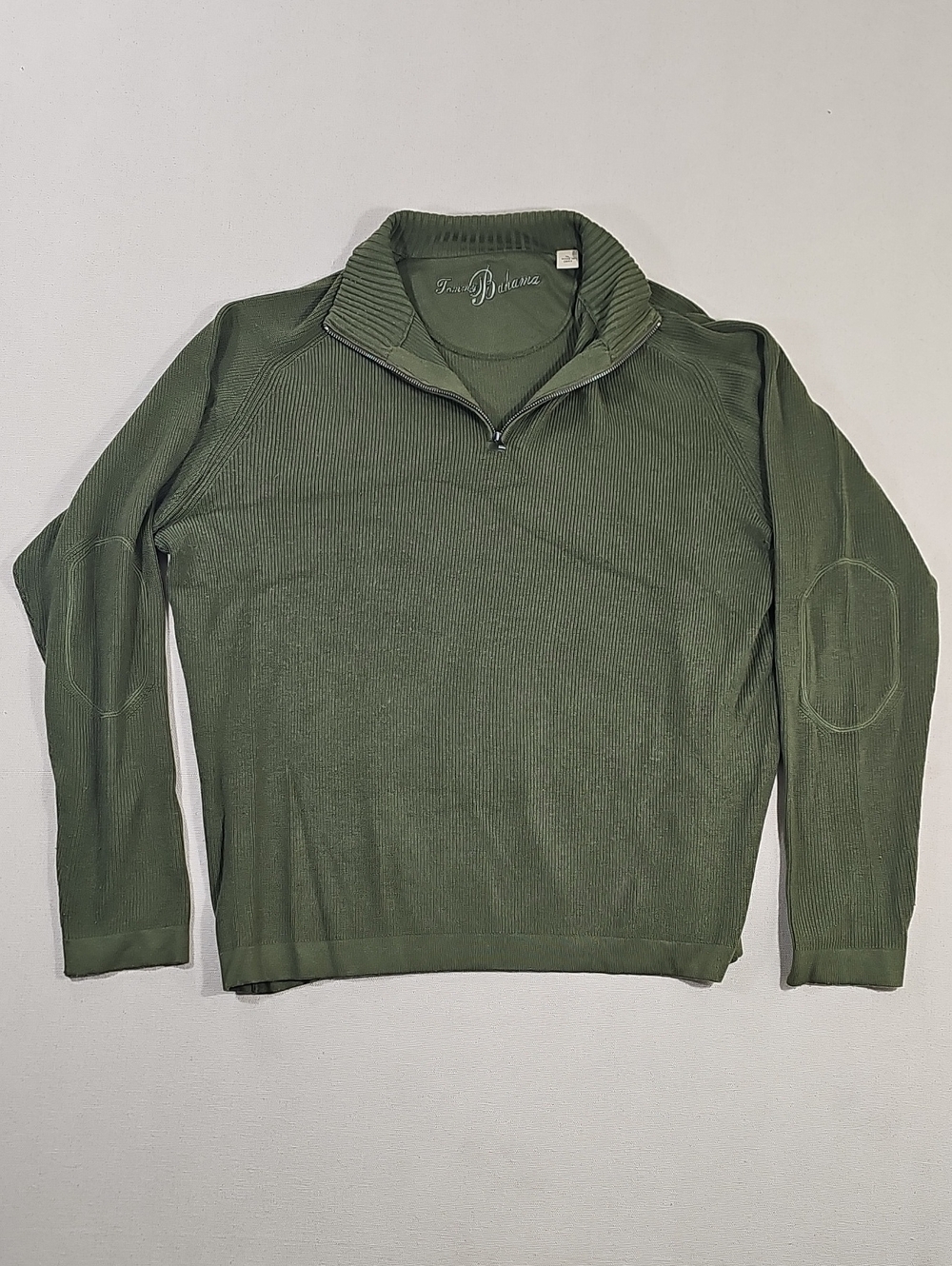 Tommy Bahama Men's Olive Green Half-Zip Sweater